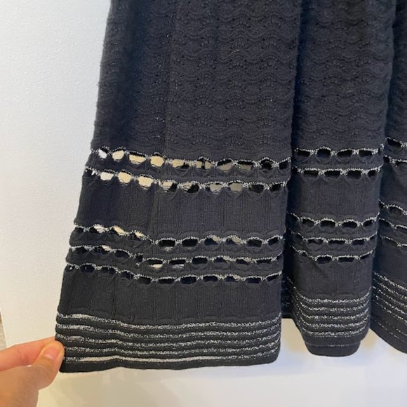 Sandro Rigolade Knit Mini Dress Black Metallic - Picture 8 of 10